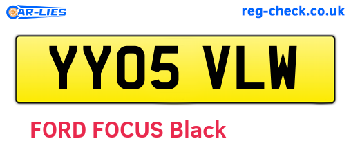 YY05VLW are the vehicle registration plates.
