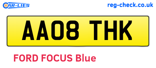 AA08THK are the vehicle registration plates.