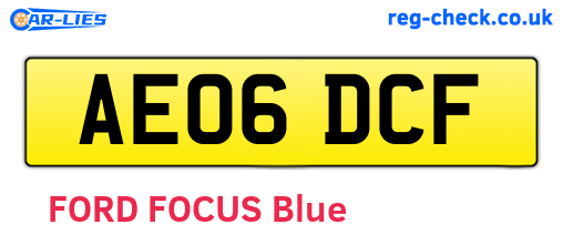AE06DCF are the vehicle registration plates.