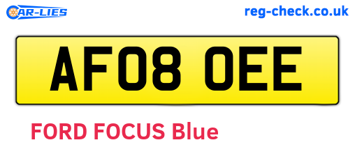 AF08OEE are the vehicle registration plates.