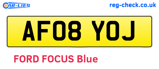 AF08YOJ are the vehicle registration plates.