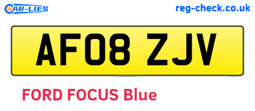 AF08ZJV are the vehicle registration plates.