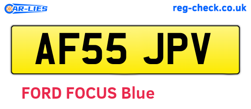 AF55JPV are the vehicle registration plates.