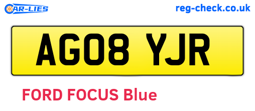 AG08YJR are the vehicle registration plates.