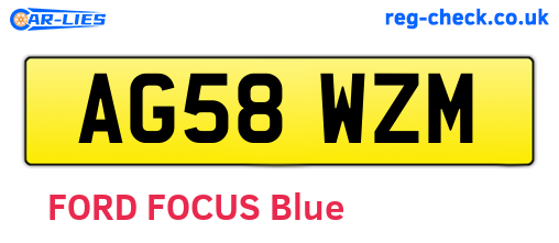 AG58WZM are the vehicle registration plates.