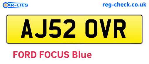 AJ52OVR are the vehicle registration plates.