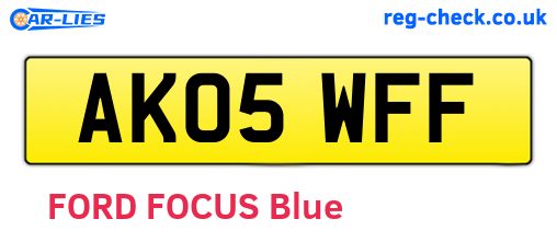 AK05WFF are the vehicle registration plates.