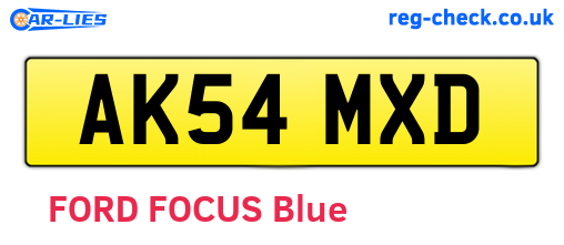 AK54MXD are the vehicle registration plates.