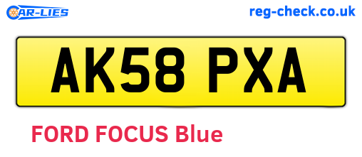 AK58PXA are the vehicle registration plates.