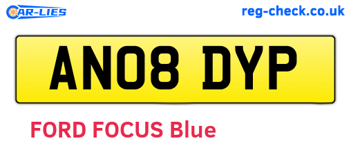 AN08DYP are the vehicle registration plates.