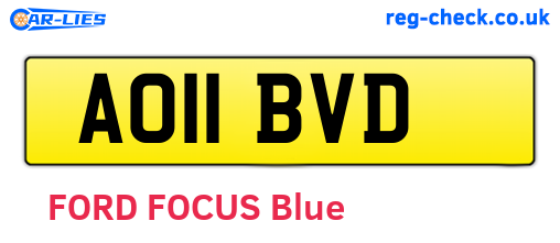 AO11BVD are the vehicle registration plates.