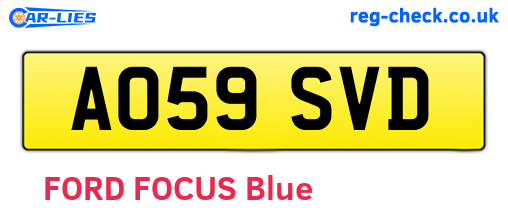 AO59SVD are the vehicle registration plates.