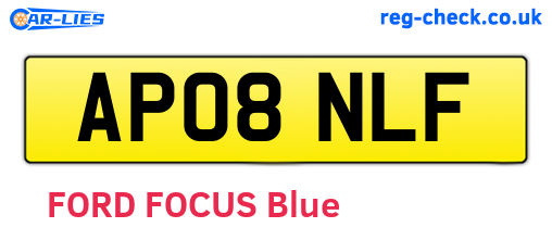 AP08NLF are the vehicle registration plates.