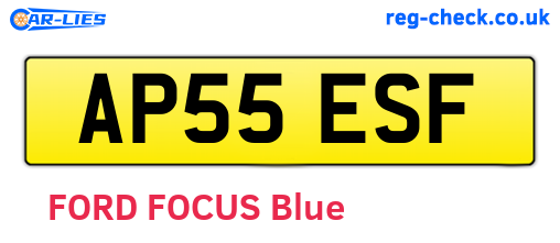 AP55ESF are the vehicle registration plates.