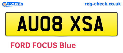 AU08XSA are the vehicle registration plates.