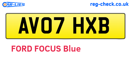 AV07HXB are the vehicle registration plates.