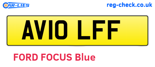 AV10LFF are the vehicle registration plates.