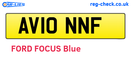 AV10NNF are the vehicle registration plates.