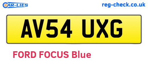 AV54UXG are the vehicle registration plates.