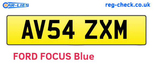 AV54ZXM are the vehicle registration plates.