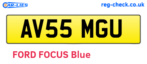 AV55MGU are the vehicle registration plates.