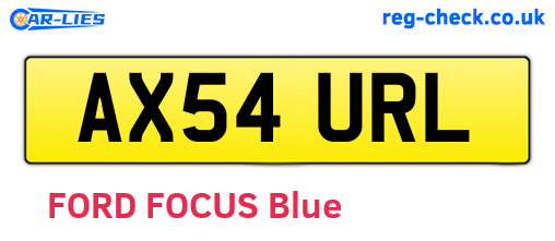 AX54URL are the vehicle registration plates.