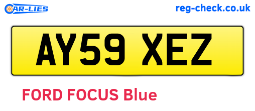 AY59XEZ are the vehicle registration plates.