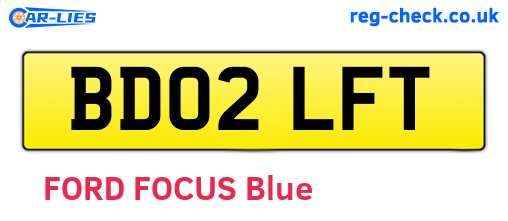 BD02LFT are the vehicle registration plates.