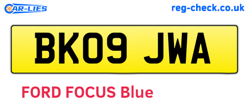 BK09JWA are the vehicle registration plates.