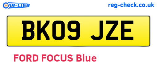 BK09JZE are the vehicle registration plates.