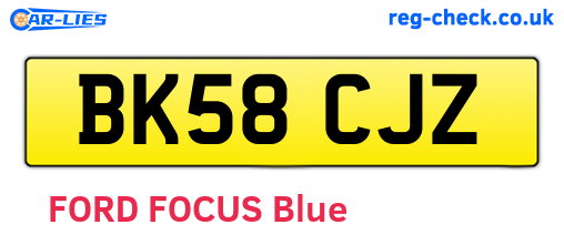 BK58CJZ are the vehicle registration plates.