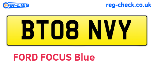 BT08NVY are the vehicle registration plates.