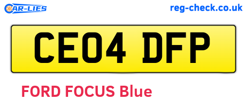CE04DFP are the vehicle registration plates.