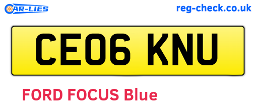 CE06KNU are the vehicle registration plates.