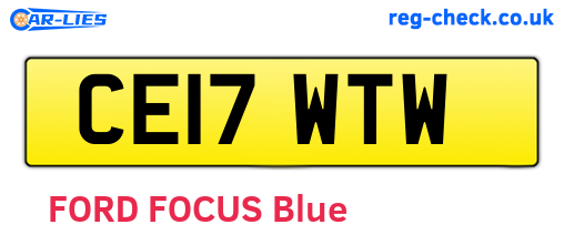 CE17WTW are the vehicle registration plates.