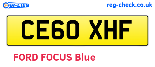 CE60XHF are the vehicle registration plates.