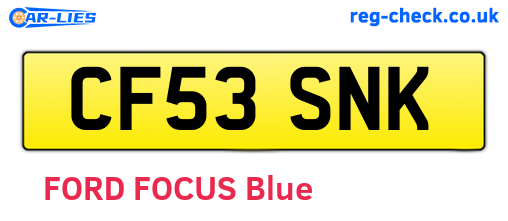 CF53SNK are the vehicle registration plates.