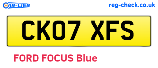 CK07XFS are the vehicle registration plates.
