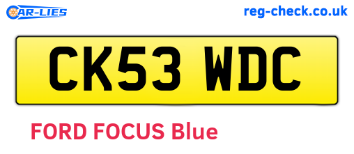 CK53WDC are the vehicle registration plates.