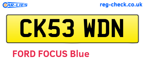 CK53WDN are the vehicle registration plates.