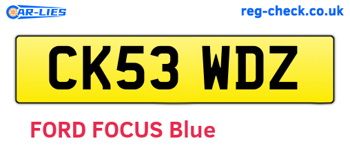 CK53WDZ are the vehicle registration plates.