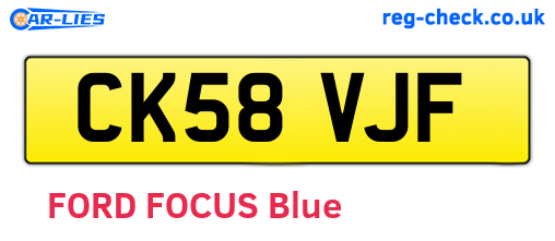 CK58VJF are the vehicle registration plates.