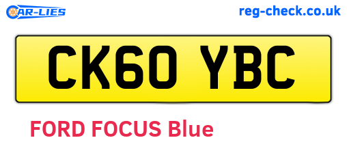 CK60YBC are the vehicle registration plates.