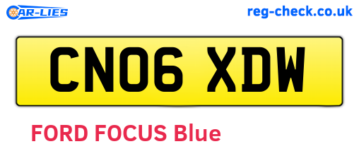 CN06XDW are the vehicle registration plates.