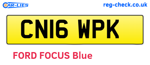 CN16WPK are the vehicle registration plates.