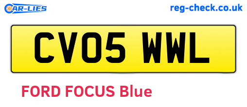 CV05WWL are the vehicle registration plates.