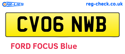 CV06NWB are the vehicle registration plates.