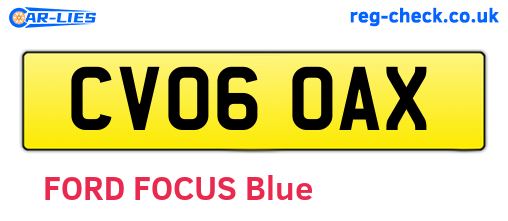 CV06OAX are the vehicle registration plates.