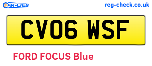 CV06WSF are the vehicle registration plates.