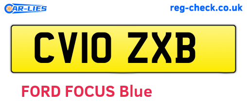 CV10ZXB are the vehicle registration plates.